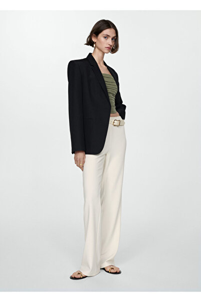 MANGO Woman Natural Women's Trousers 67993692