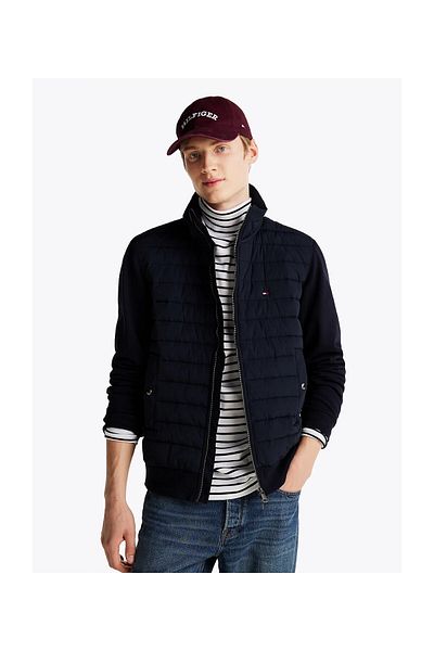 Tommy Hilfiger Pánská mikina se stojatým límečkem na zip s prošívanou kapsou MW0MW37461-DW5