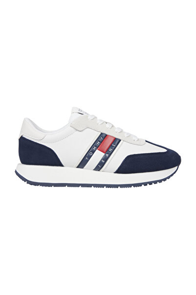 Tommy Hilfiger Erkek Rahat Taban File Detaylı Nefes Alabilir Beyaz-Lacivert Ayakkabı EM0EM01502-0G1