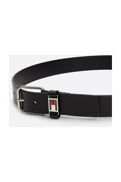 Tommy Hilfiger 5 Holes Natural Leather Men's Tommy Jeans - Black Belt Am0Am12045-Bds