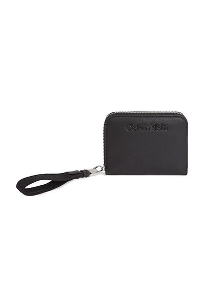 Calvin Klein Portofel negru din piele pentru utilizare zilnică cu logo-ul mărcii pentru femei K60K 611688 -BEH