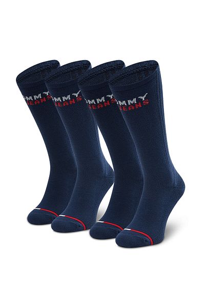 Tommy Jeans 2 pár uniszex magas zokni készlet, Fekete Felnőtteknek
