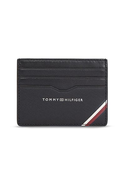Tommy Hilfiger Pánská černá peněženka s logem značky, hladkým povrchem a více sloty na karty Am0am11583-bds