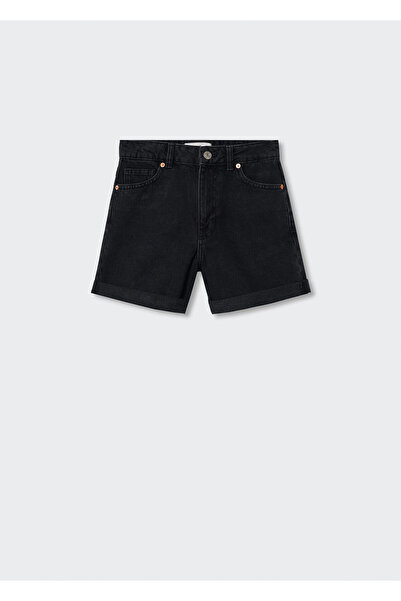 MANGO Kadın Siyah Denim Şort & Bermuda 47210064