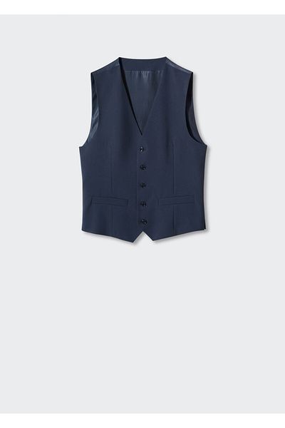 MANGO Man Ανδρικό γιλέκο Navy Blue47060812