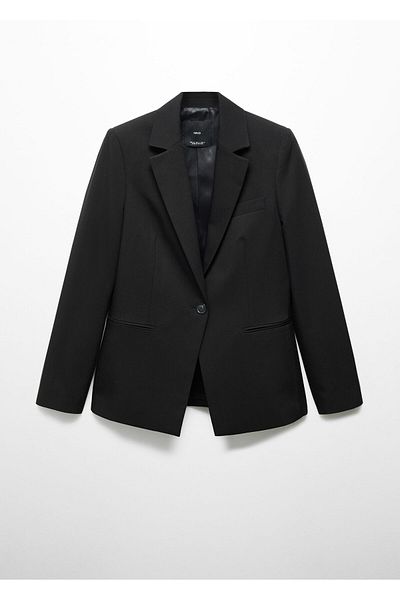 MANGO Blazer negru de damă 57240365