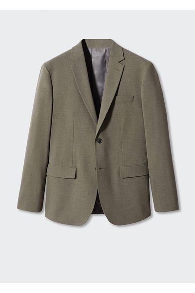MANGO Ανδρικό παστέλ πράσινο σακάκι 57140545