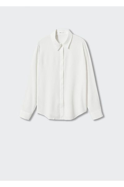 MANGO Koszula damska Off-White 47150426