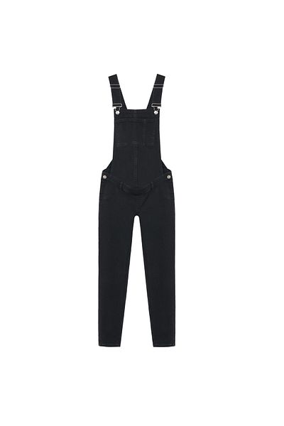 MANGO Women's Black Denim Jumpsuit 37401076