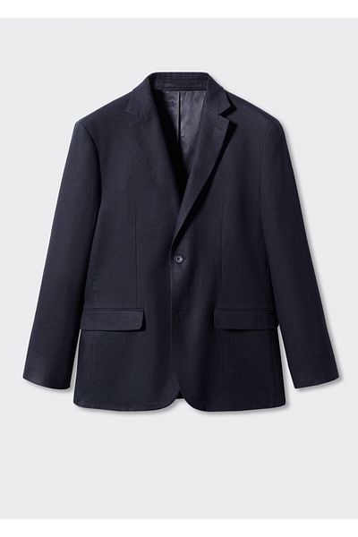 MANGO Pánská bunda Black Blazer -57930551
