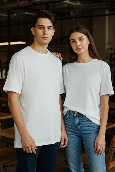 Trendyol Collection Дебела памучна тениска в цвят екрю - Oversize, Tmnss25Ts00109