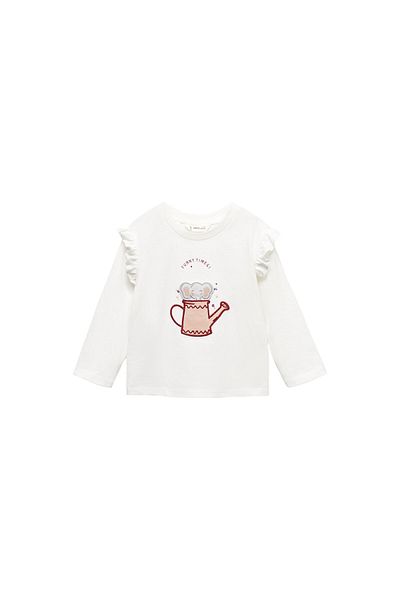 MANGO Woman Tricou alb cireș pentru fetiță 67050673