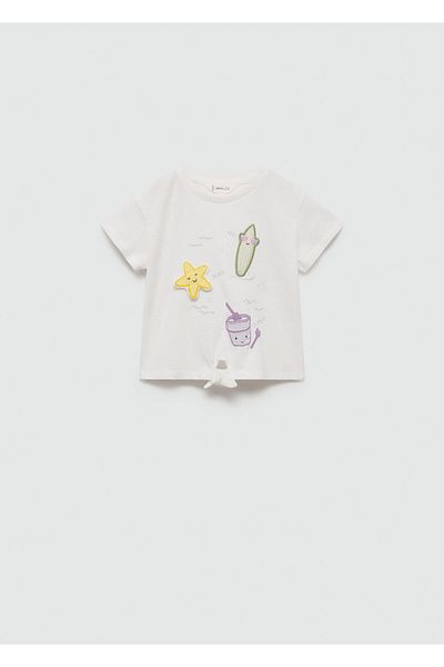 MANGO Woman Tricou alb cireș pentru fetiță 67007951