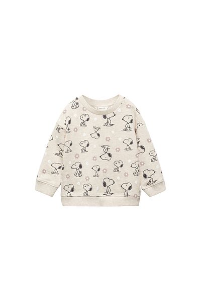 MANGO Sand Color Baby Girl Sweatshirt - 67013695