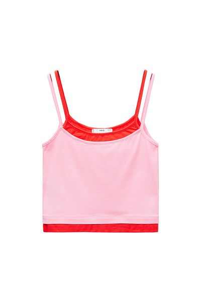 MANGO Różowy Gorset Damski 67066736