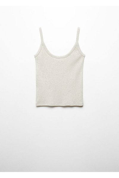 MANGO Damen-Bustier in Metallgrau 67013700
