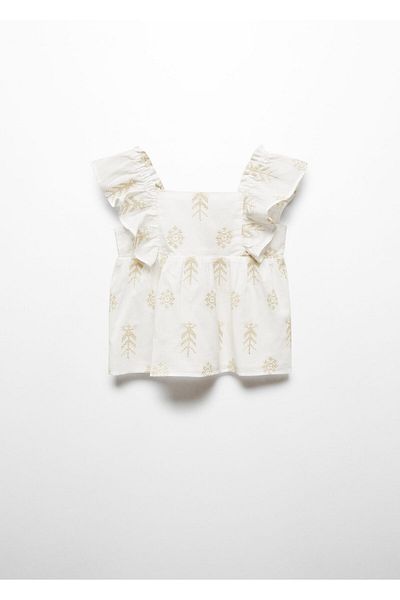 MANGO Bluză albă cireș pentru fetiță 67075733