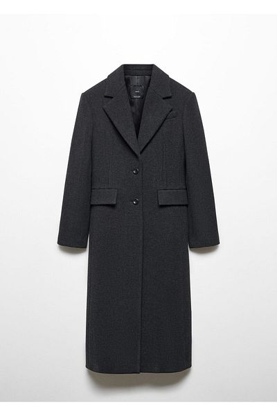 MANGO Woman Women's Gray Coat 57057746