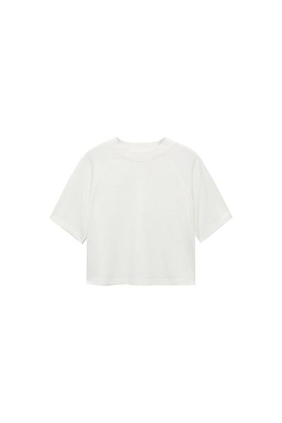 MANGO Woman Bílé dámské tričko 67007931