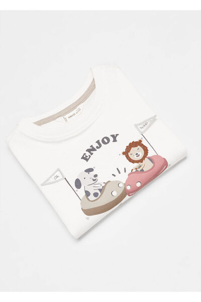 MANGO Woman Kirik Beyaz Erkek Bebek T-Shirt 67004479