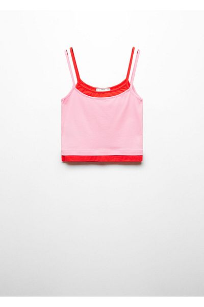 MANGO Różowy Gorset Damski 67066736