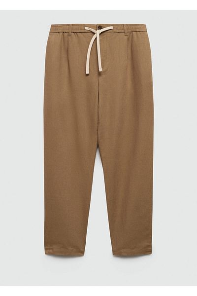 MANGO Woman Ανδρικό παντελόνι καπνού 77110569