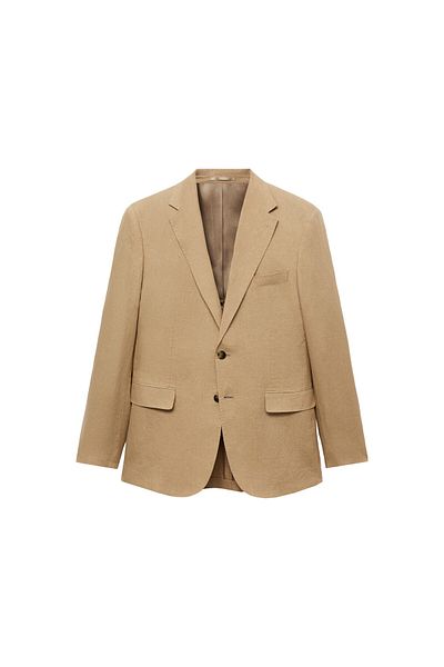 MANGO Ανδρικό σακάκι Blazer Dark Camel 77110587