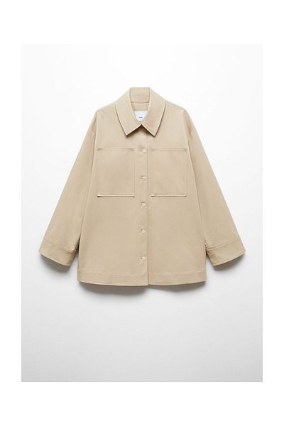 MANGO Woman Oversized μπλουζάκι με τσέπες
