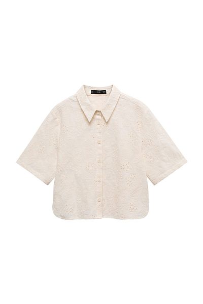 MANGO Woman Hemd mit bestickten Details