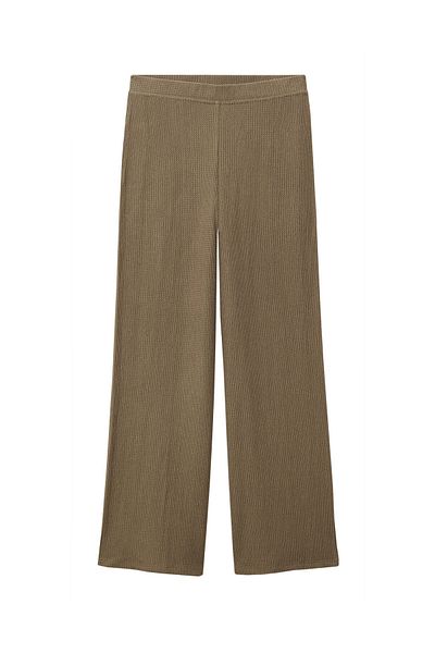 MANGO Woman Texturované široké kalhoty