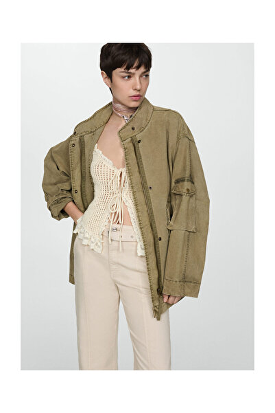 MANGO Woman Přiléhavé džíny s vyhrnutím a páskem