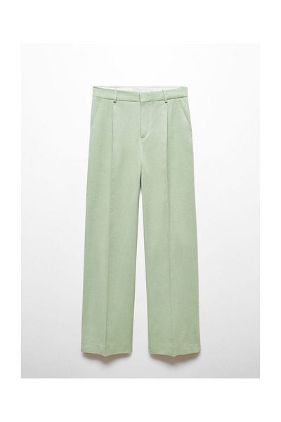 MANGO Woman Széles szárú hajtogatott öltönynadrág