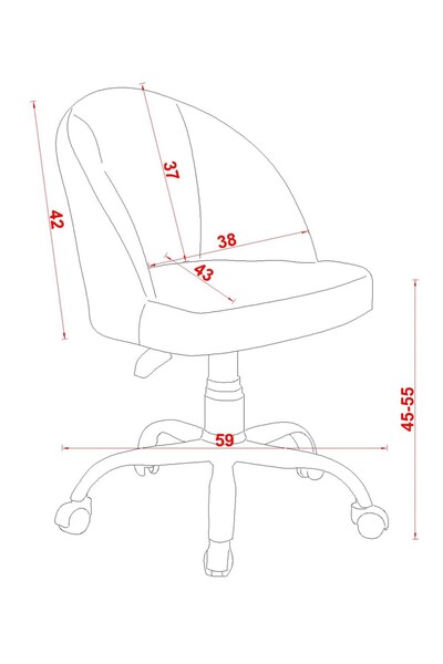 Meltem Linda Genç Odası Amortisörlü Tekerlekli Çalışma Sandalyesi