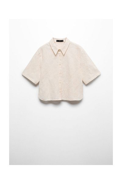 MANGO Woman Hemd mit bestickten Details