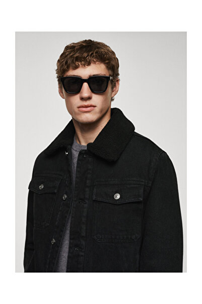MANGO Man Τζιν μπουφάν Shearling