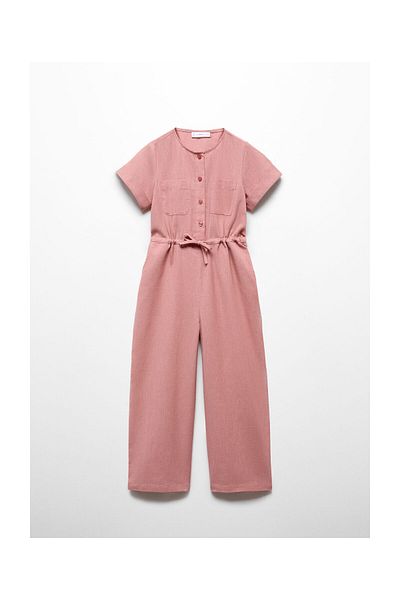 MANGO Kids Φιόγκο λινό φόρμα