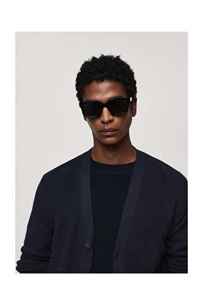 MANGO Man Rebrovaný kardigan na gombíky