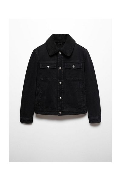 MANGO Man Shearling džínová bunda