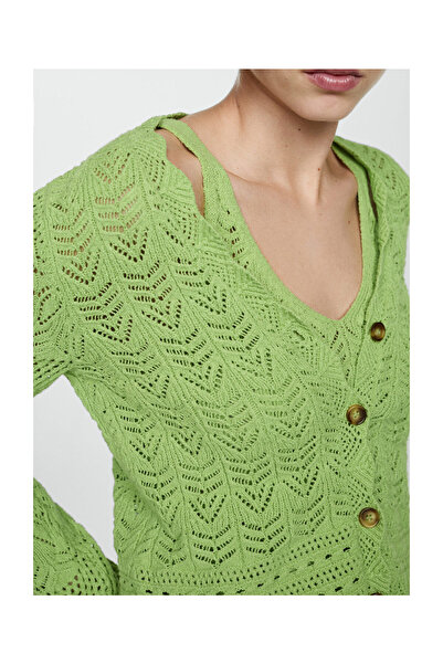 MANGO Woman Cardigan cu detalii ajurate