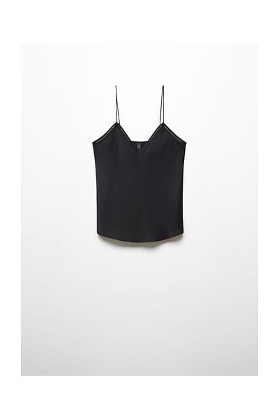 MANGO Woman Топ от сатенена дантела