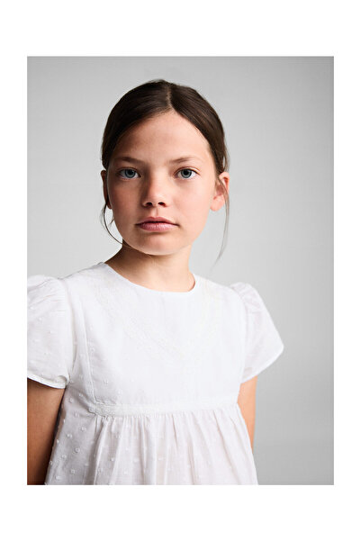 MANGO Kids Κεντητή μπλούζα Plumeti