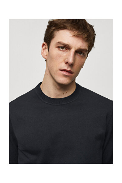 MANGO Man Rundhals-Strickpullover aus Baumwolle