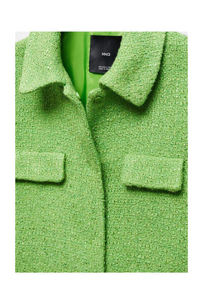 MANGO Woman Cropped tweed jacket with pockets