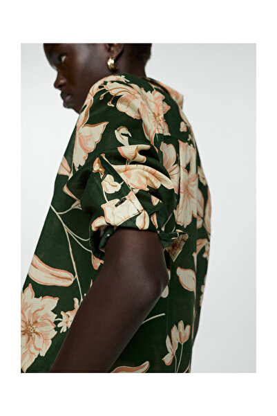 MANGO Woman Virágos pamut ing