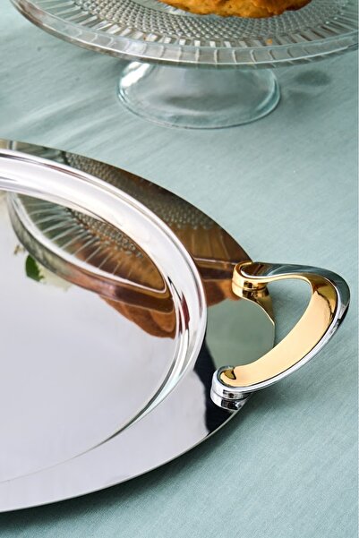 Karaca Serra Yuvarlak Çelik Tepsi 41 Cm