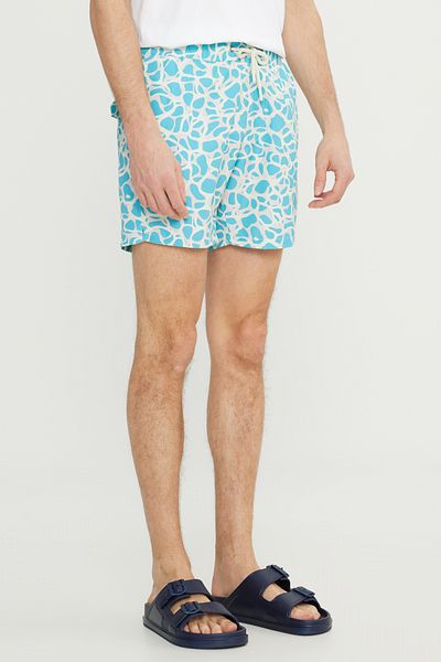 AC&Co / Altınyıldız Classics Ανδρικό σορτς μαγιό MINT GREEN Standard Fit με κανονική κοπή τσέπη με σχέδιο Quick Dry