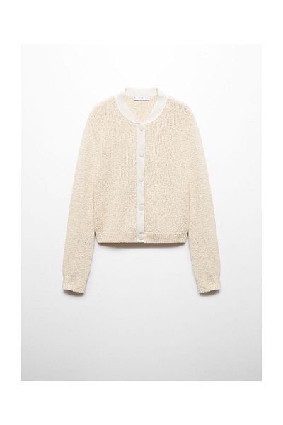 MANGO Woman Cardigan cu margini contrastante