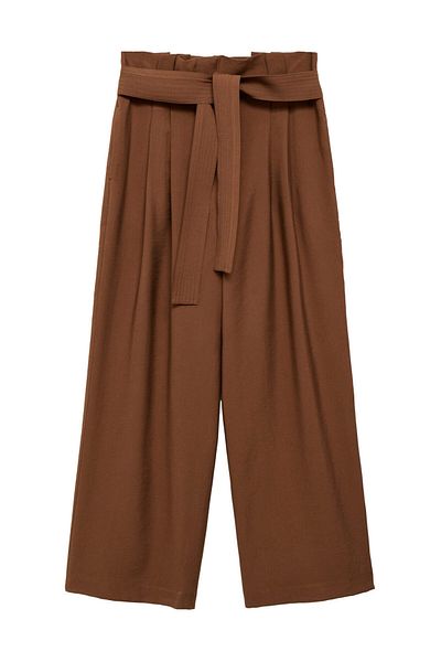 MANGO Woman Belt straight-fit trousers
