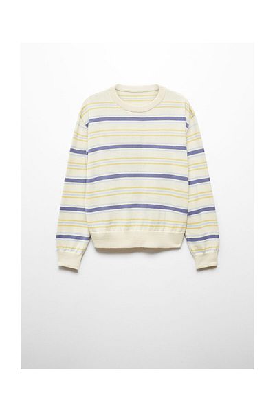 MANGO Woman Round-neck striped sweater