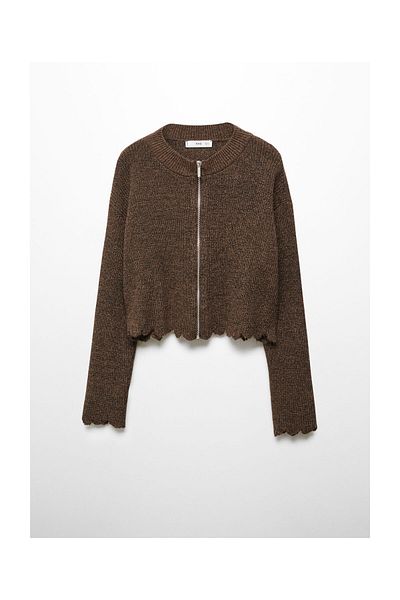 MANGO Woman Cardigan din tricot cu fermoar
